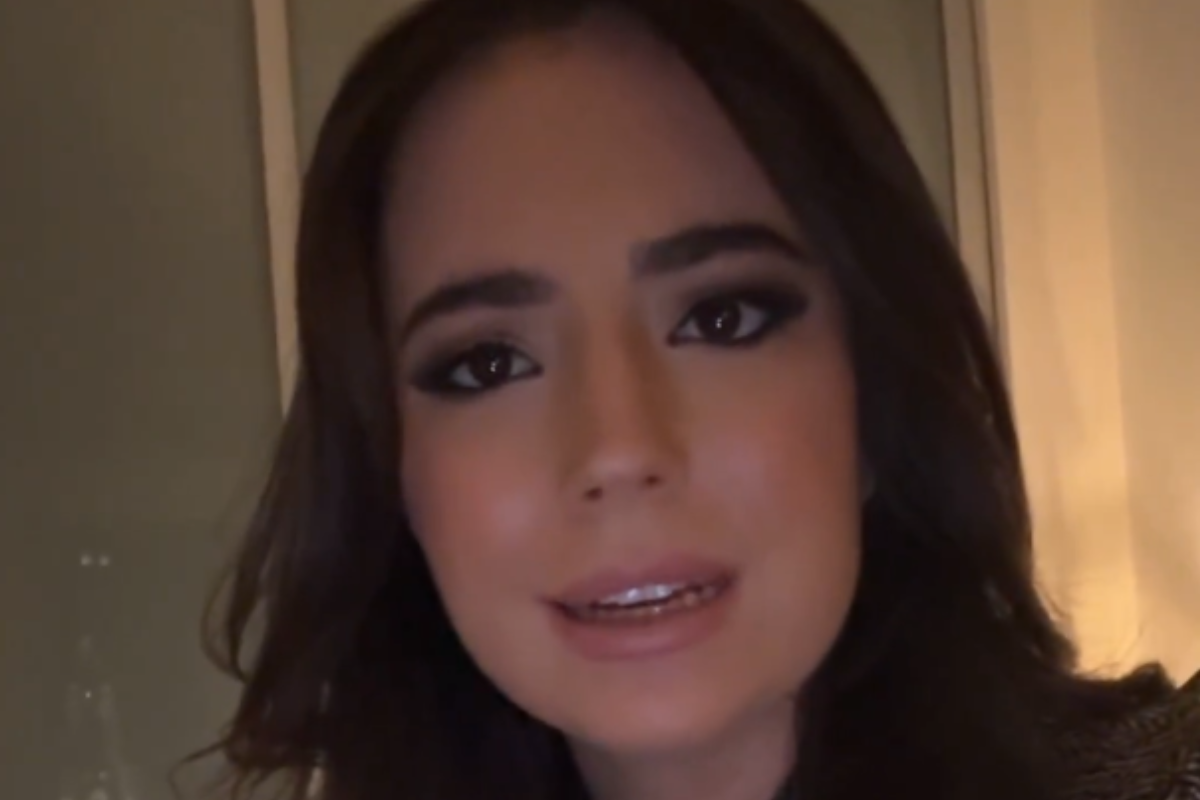 Ashley St. Clair speaks at the Venice Film Festival