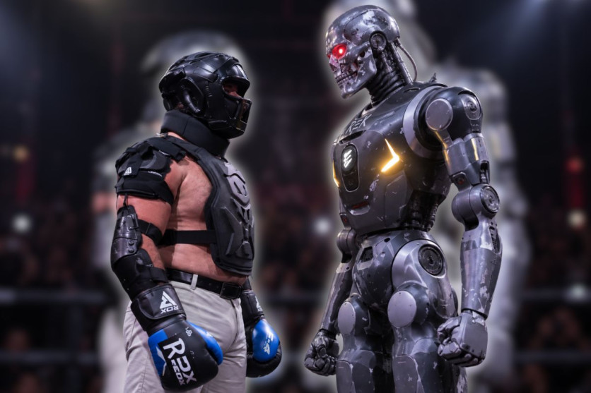 Human vs robot fight sends influencer crashing to floor