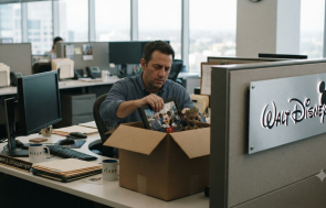 Disney Restructuring: Employee Packs Desk After Job Cuts