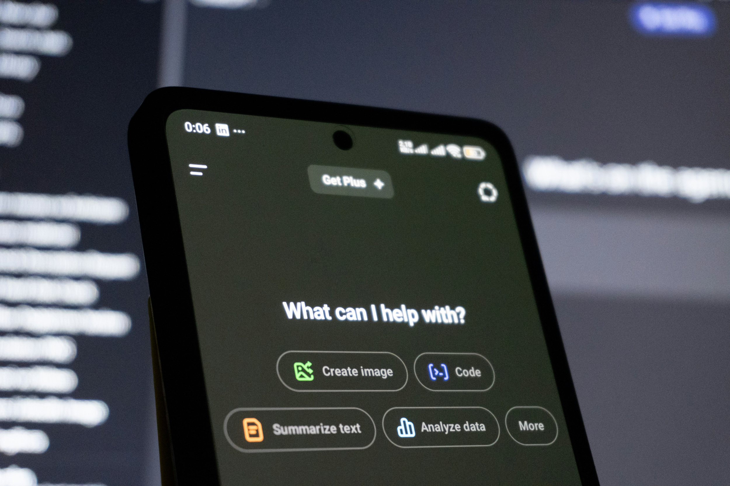 ChatGPT mobile interface
