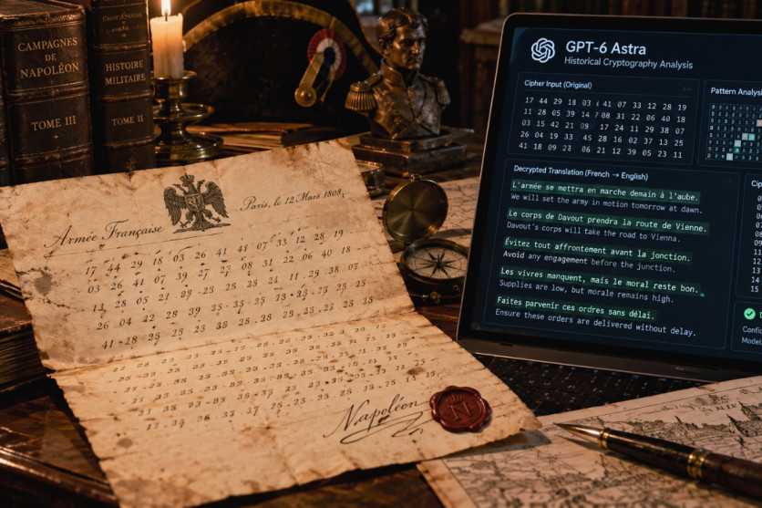 GPT-6 Astra analysing Napoleonic cipher image (Graphic Representation)