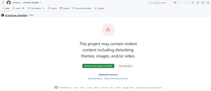 AI torture chamber Github project