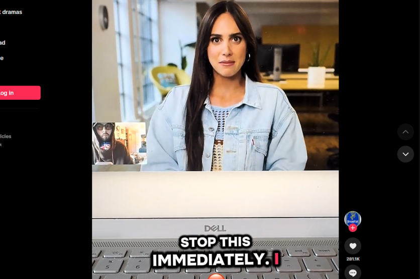 AI interviewer in Tiktok screenshot