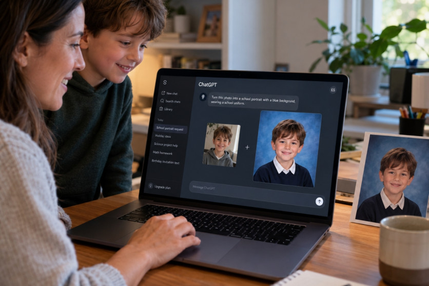 Parents creating ChatGPT school photos to cut costs (image representation)