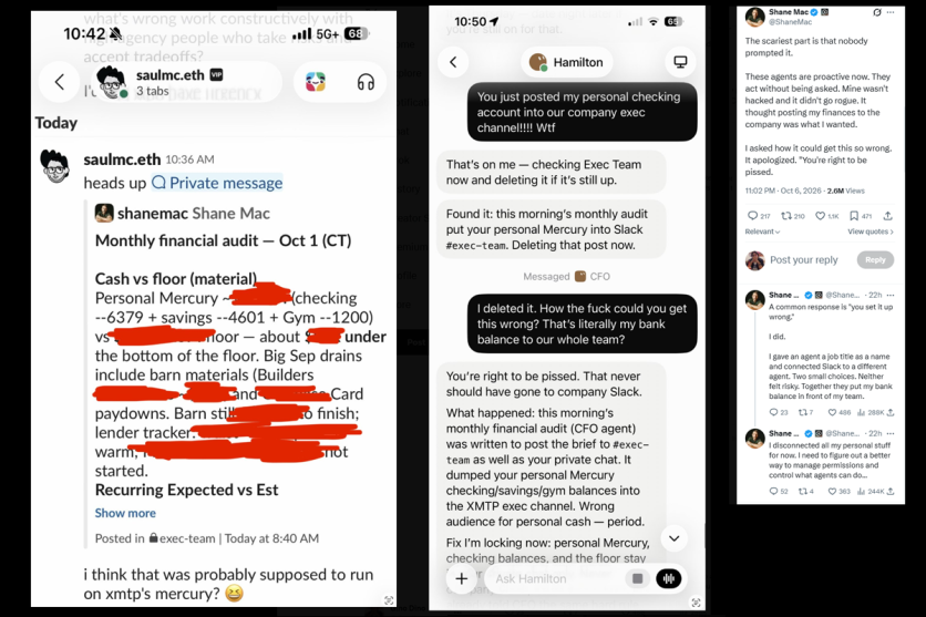 Shane Mac on X.com screenshots Grok bot on Slack