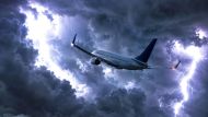 Plane in thunderstorm