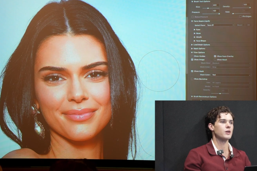 Clavicular edits Kendall Jenner's face with software