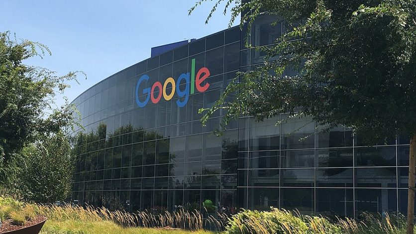 Google logo on a glass-fronted building