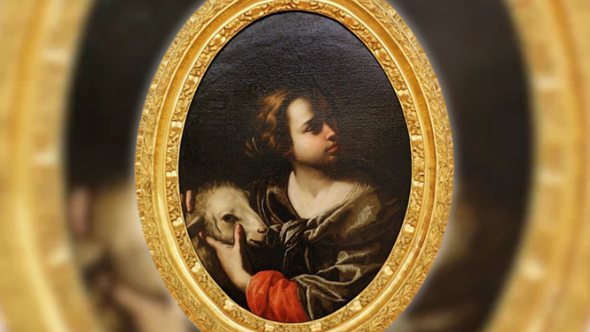 Stolen painting of Saint Agnes repainted